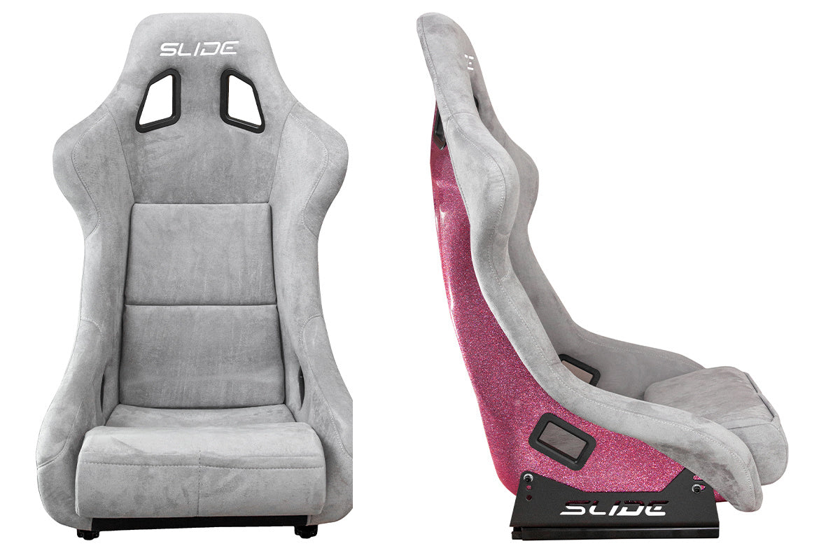 SLIDE - RACING SEAT KS2 Premium Light Beige Suede Light Pink Glitter