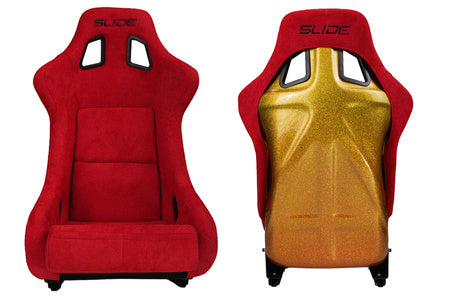 SLIDE - RACING SEAT KS2 Premium Red Welur & Gradient Glitter