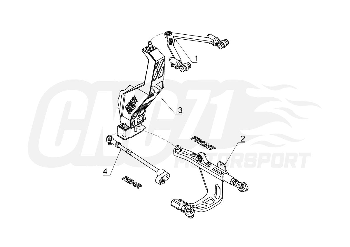 CNC71 - Drifta lenķis NISSAN 350Z / INFINITI G35 - PRO KIT