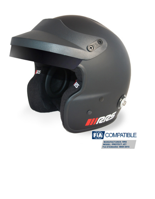 RRS - HELMET  JET PROTECT PREMIUM BLACK (MAT) - FIA 8859-2015 SNELL SA2020