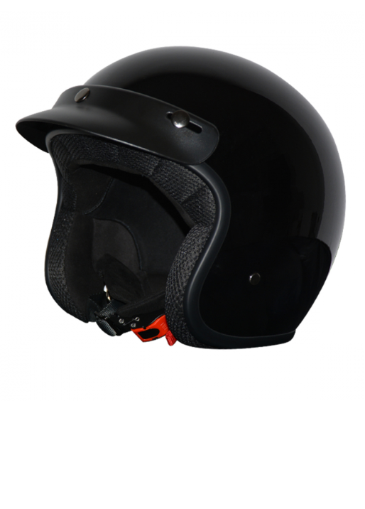 RRS - LEASURE OPEN FACE CE 22-05 GLOSS BLACK HELMET