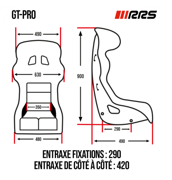 RRS - GT PRO FIA 8855-2021 Sporta krēsls