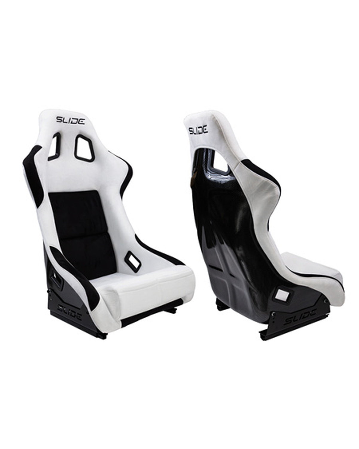 SLIDE - SPORTA KRĒSLS KS2 Premium White & Black Welur Carbon