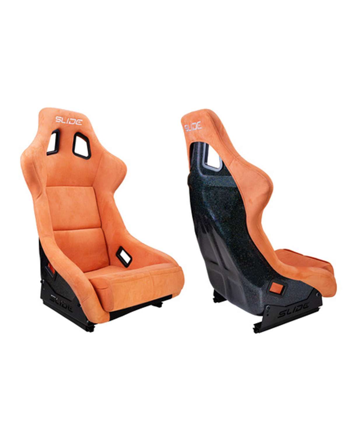 SLIDE - RACING SEAT KS2 Premium Dark Orange Welur & Moonlight Glitter