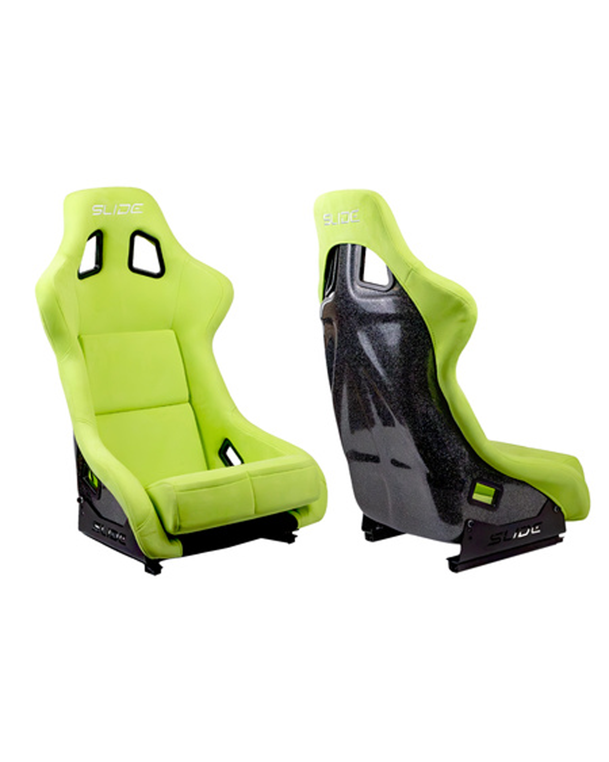 SLIDE - RACING SEAT KS2 Premium  Light Green Welur Stellar Grey Glitter