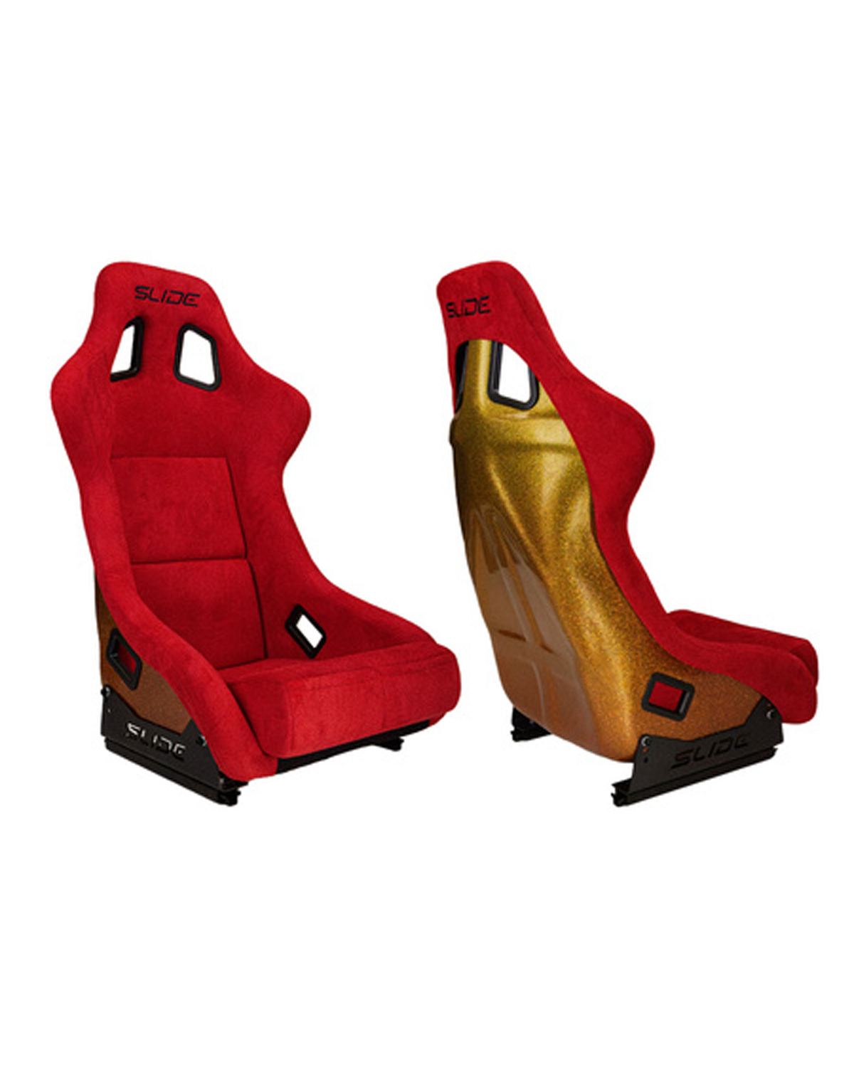 SLIDE - SPORTA KRĒSLS KS2 Premium Red Welur & Gradient Glitter