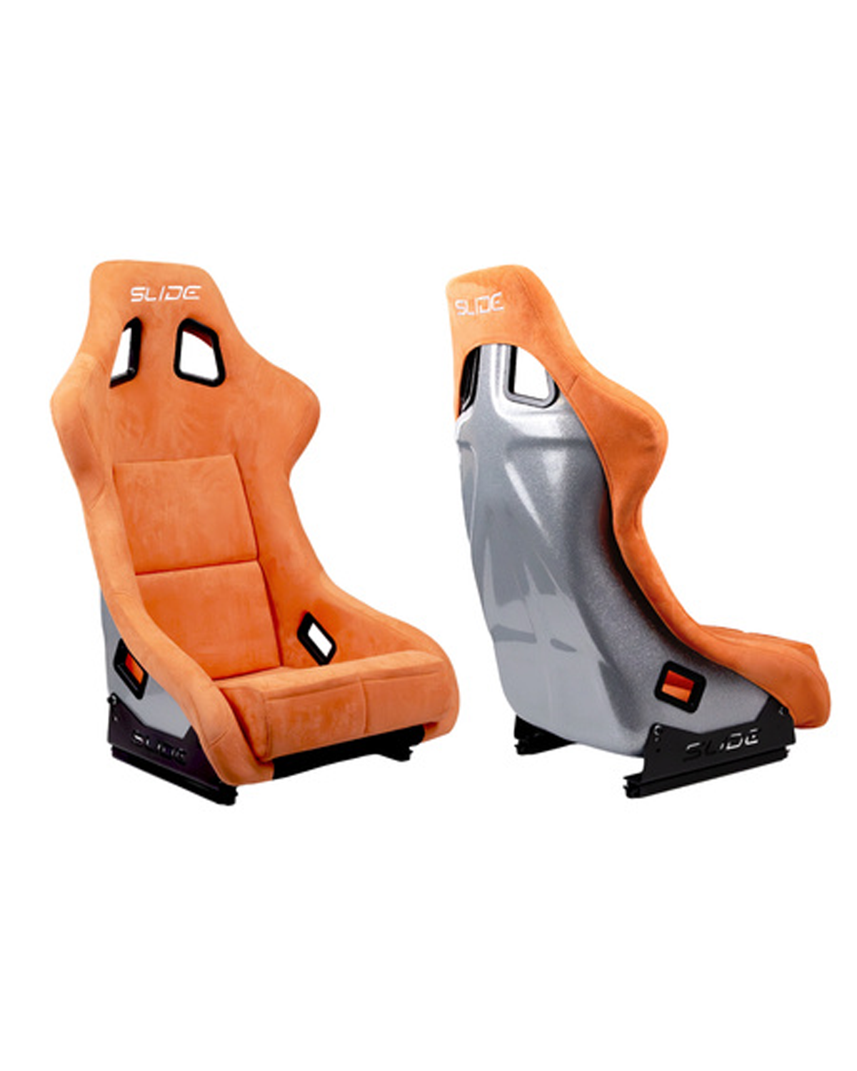 SLIDE - RACING SEAT KS2 Premium Light Orange Welur Medium Grey Glitter