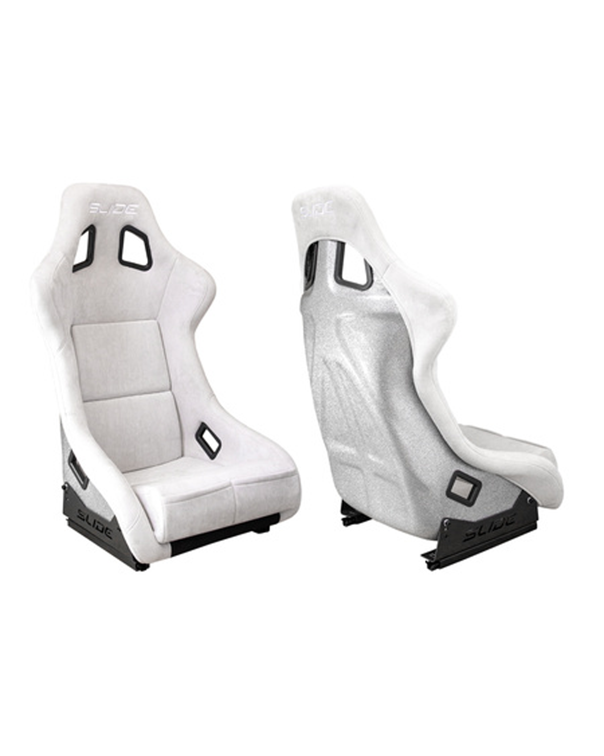 SLIDE - RACING SEAT KS2 Premium  Light Grey Suede Silver Glitter