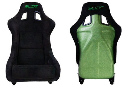 SLIDE - RACING SEAT KS2 Premium Black & Welur Green Glitter