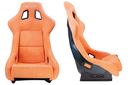 SLIDE - RACING SEAT KS2 Premium Dark Orange Welur & Moonlight Glitter
