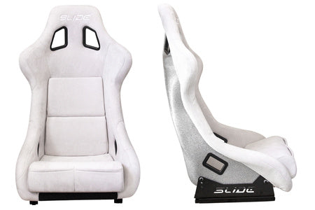 SLIDE - RACING SEAT KS2 Premium  Light Grey Suede Silver Glitter