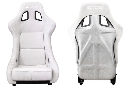 SLIDE - RACING SEAT KS2 Premium  Light Grey Suede Silver Glitter