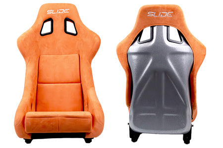 SLIDE - RACING SEAT KS2 Premium Light Orange Welur Medium Grey Glitter