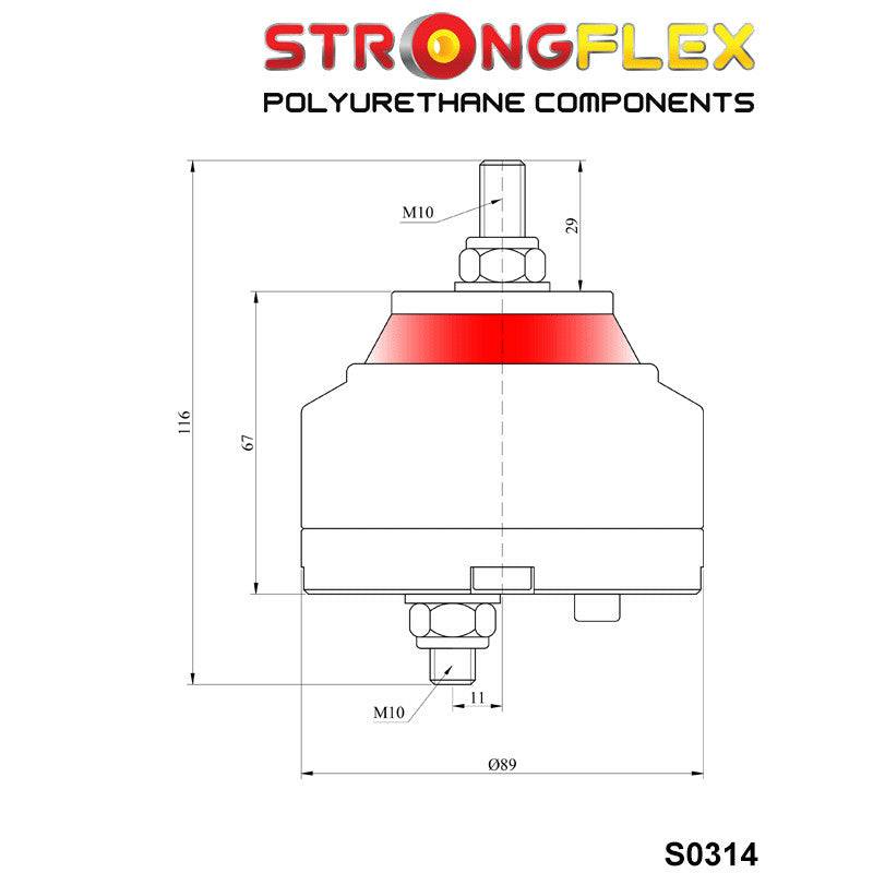 Strongflex ENGINE MOUNT BMW E36 E46 E90 Z3 Z4