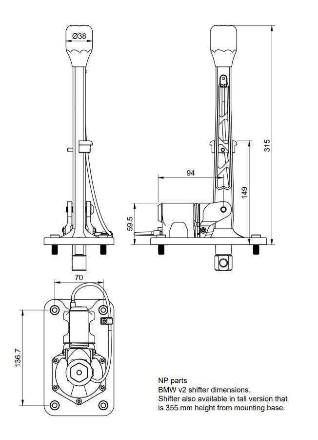 NP Parts - short shifter v2